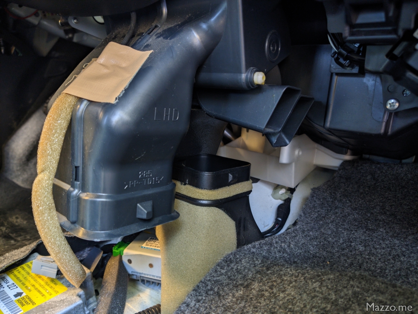 Condotto raffreddamento batteria spostato